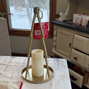 Elegant Gold Candle Holder NEW CHRistmas
